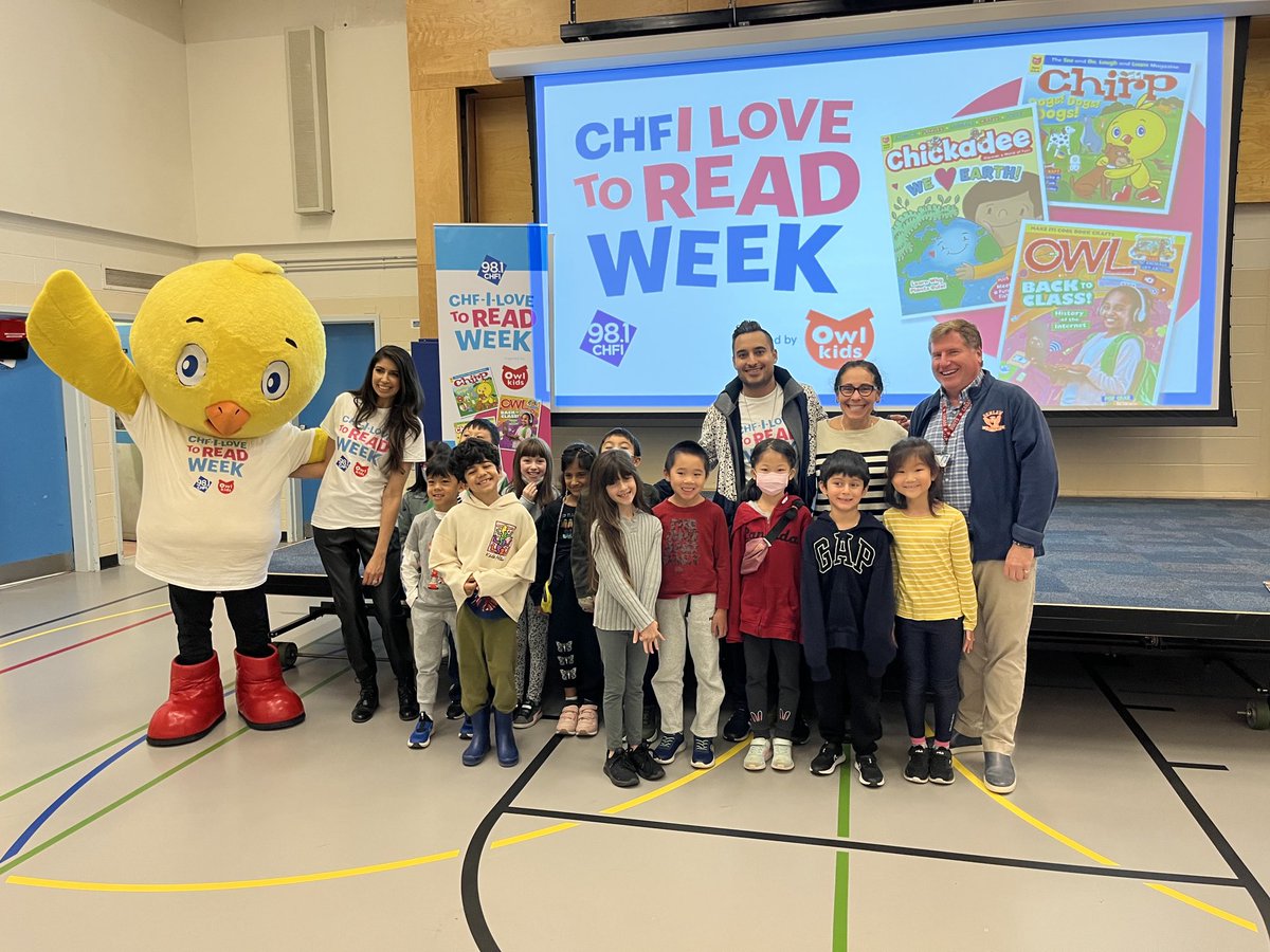 Our amazing T-L nominated Denlow and we won a visit from CHFI and Chirp for our primary classes for October Reading Month. ⁦@tdsb⁩ ⁦@RonFelsen⁩ ⁦@rchernoslin⁩ ⁦@TDSBLibrary⁩