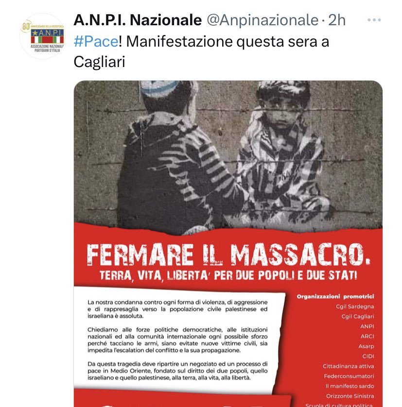 Siete solo un covo di sionisti <a href="/Anpinazionale/">A.N.P.I. Nazionale</a>. Fate schifo 🇵🇸✌🏾