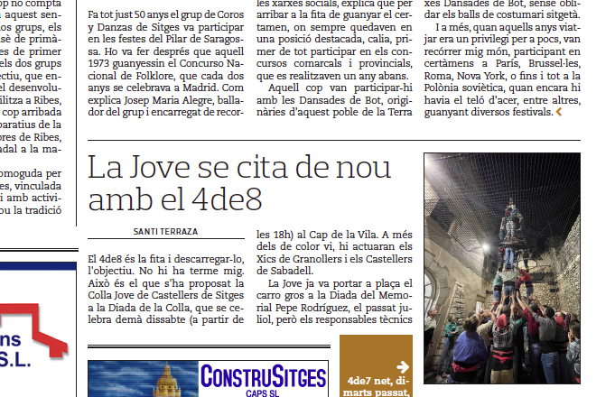 lecodesitges's tweet photo. NOMÉS A L’EDICIÓ EN PAPER I A L’@iQuiosc

La @jovedesitges se cita de nou amb el 4de8. La Diada de la Colla serà demà dissabte a les 18h.

▶️ https://t.co/yBxxWYiWTQ

#Sitges https://t.co/RDdOWTxjug