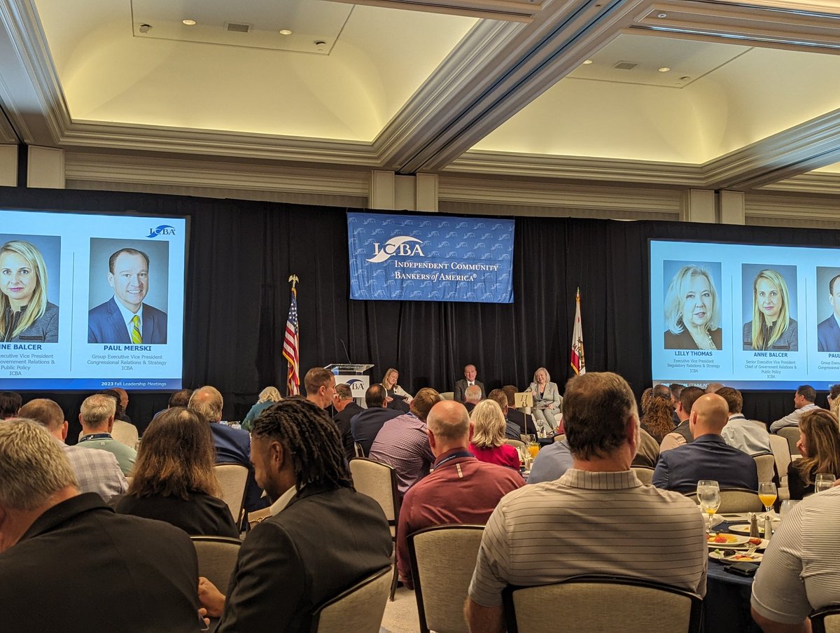 JenaWolgemuth's tweet photo. @DerekBWilliams and @romerorainey kicking off the @ICBA Fall Leadership Meeting. So excited to have all these amazing #communitybankers in one place!!!
Thx to @balcer_anne @PMerski #lillythomas for the incredible GR update. https://t.co/HLDIuHEnPg