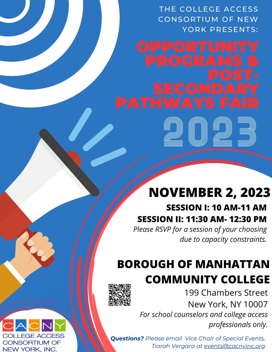 📢Register today and save your spot for our annual Opportunity Programs &amp; Post Secondary Pathways Fair!📢
#cacny #opportunityprograms #postsecondarypathways