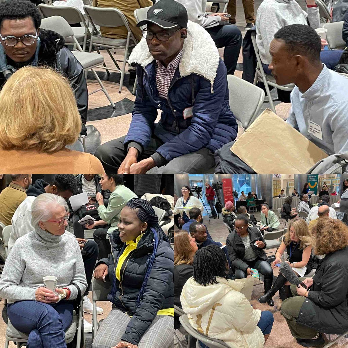 Coach’s Corner at the Toronto Refugee Hiring event allows jobseekers to get expert advice from recruitment experts before going to their interviews. And cool some of those nerves! #WelcomingEconomy