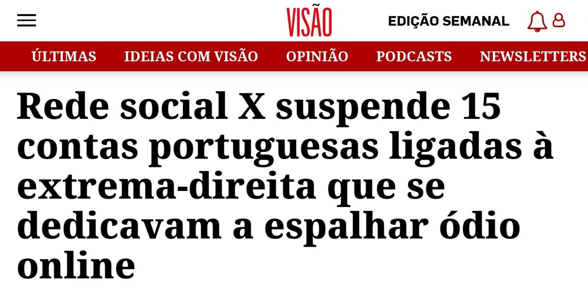 UmaPaginaSocial's tweet photo. "[...] 15 contas portuguesas, ligadas à extrema-direita, foram suspensas ou banidas da rede social de Elon Musk. [...] uma das contas suspensas pertenceria ao neonazi Mário Machado. Vários nomes ligados ao Chega também foram suspensos ou banidos"
👇
https://t.co/VViLnREN2w https://t.co/H0MzxxwzhP