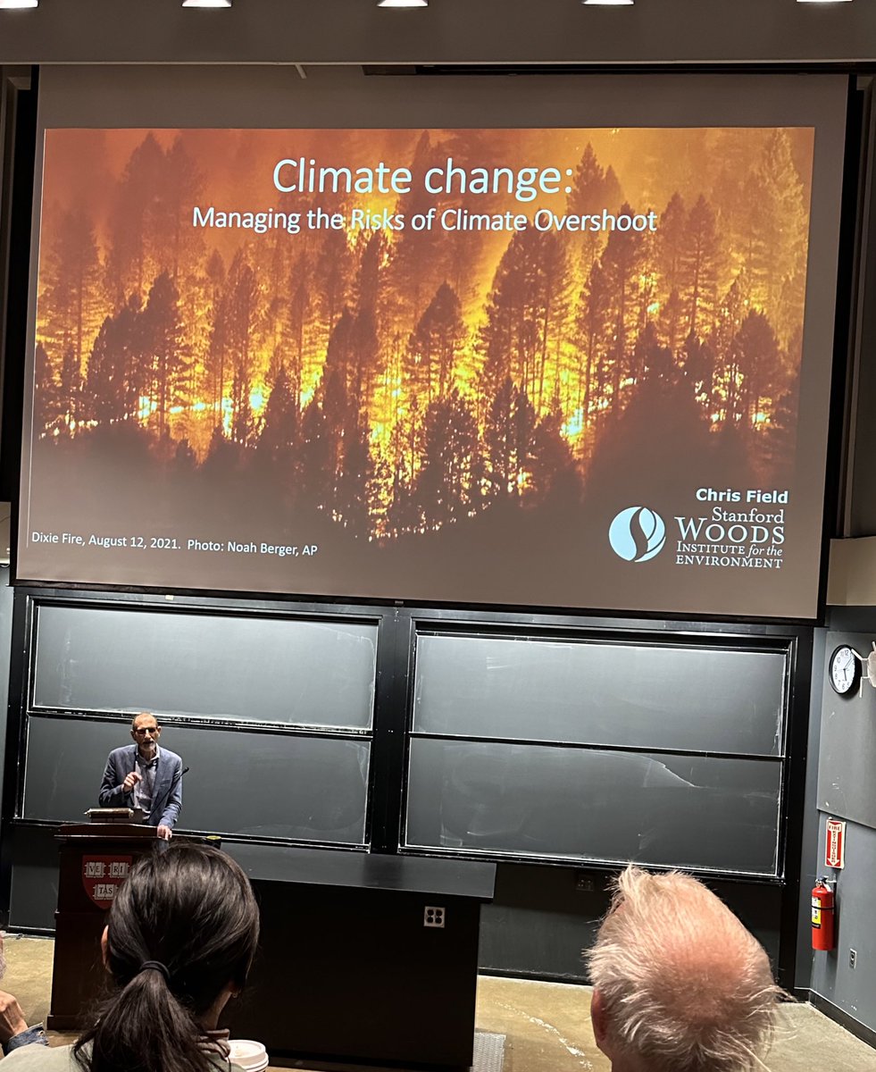 'Managing the Risk of Climate Overshoot' with Chris Field, Director of the Stanford Woods Institute for the Environment, and the Melvin and Joan Lane Professor for Interdisciplinary Environmental Studies, Stanford University. Naomi Oreskes was in the audience and asked him tough…