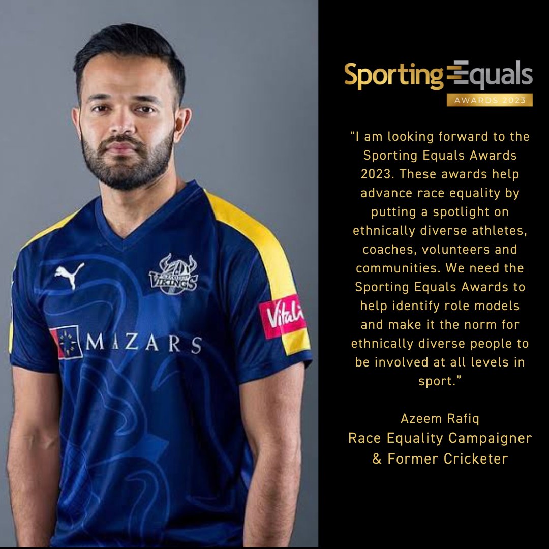 SportingEquals's tweet photo. The excitement is building up for the Sporting Equals Awards.
See you there @AzeemRafiq30
#UnitingtheMovement #SEAwards23 https://t.co/DHg1iPy5E9