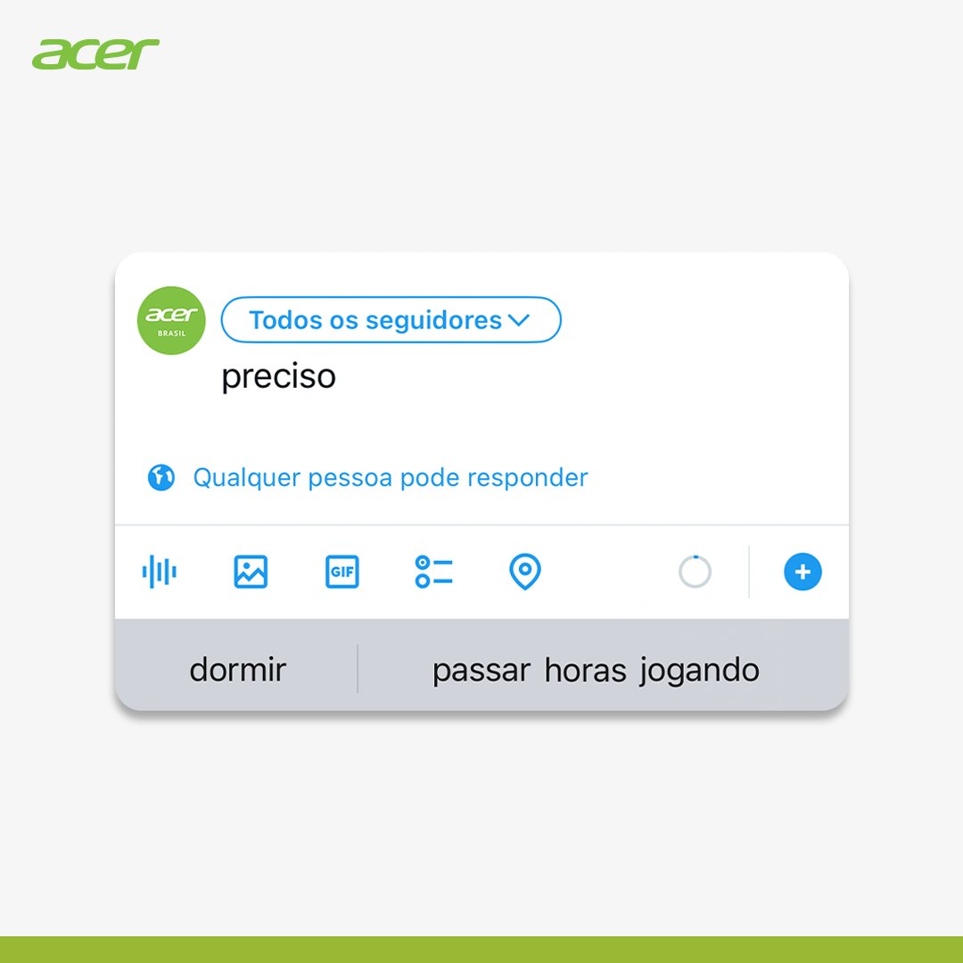 AcerdoBrasil's tweet photo. Se o corretor automรกtico sugeriu, quem somos nรณs para negar, nรฉ? ๐ฅ๏ธ๐ #Acer #AcerStore #Setup #SetupGamer #Jogos #CorretorAutomรกtico https://t.co/lvYJfNK17w