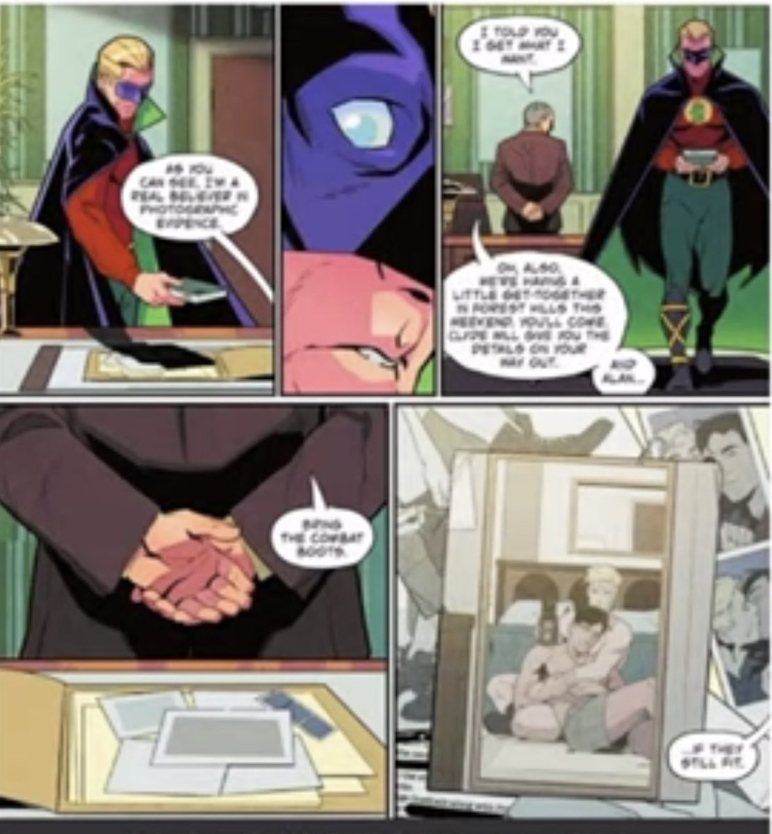 DarkGem75's tweet photo. Alan Scott the Original Green Lantern from the Golden Age of Comics.
Current DC writer turn him Gay & blackmail into Gay Sex.
He has a wife and kid.
No wonder DC comic books are failing, they don’t care about the story, only they’re sexually.
#DC #dccomics #DCFail https://t.co/DTW4fGCiLQ