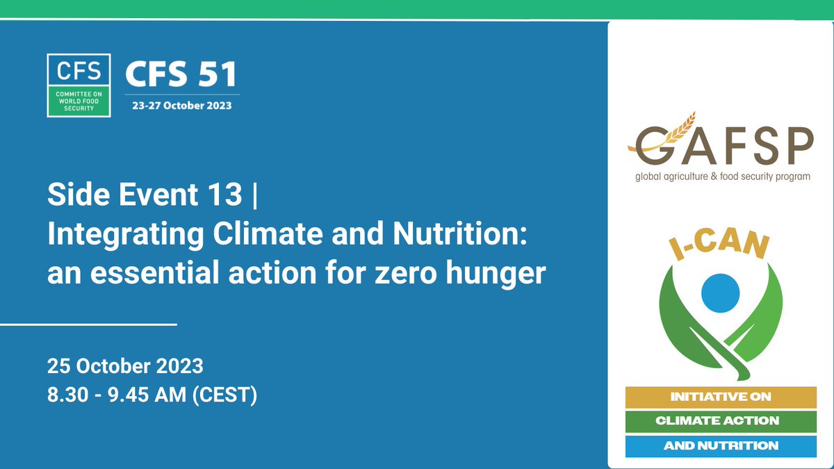 UN_Nutrition's tweet photo. 🌍🍏 Healthy planet, healthy people: join the I-CAN/@GAFSPfund discussion on how to fight both climate change and malnutrition with integrated actions!
☞ Register here: https://t.co/JRQonqXGty
#CFS51 #HealthyDiets #ClimateChange #SustainableFoodSystems #NutritionDecade https://t.co/WL1ckaBK5m