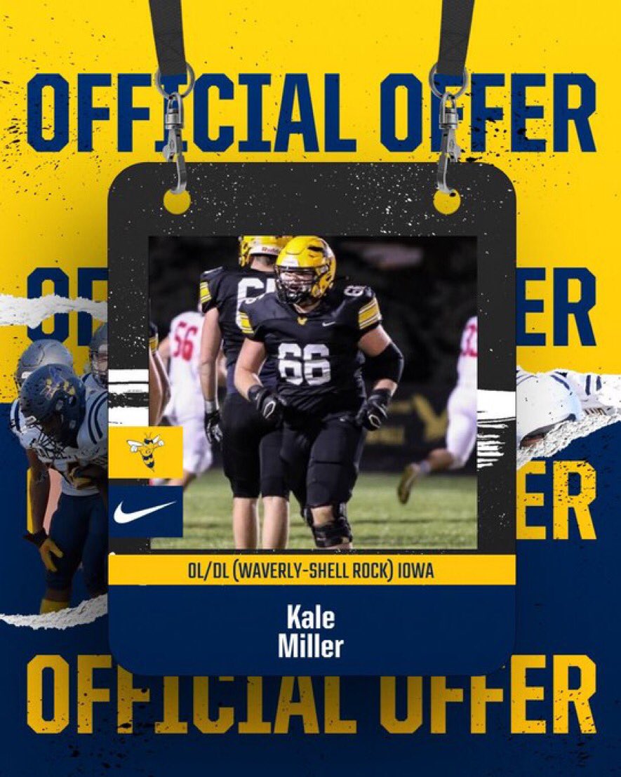 KaleMiller66's tweet photo. I’m blessed & honored to receive an offer from @GracelandFB
Thank you @4thQtMentality 🐝
#OnlyTheTough 💙💛
@adamgorney @SWiltfong247 @ChadSimmons_ @CoachReedLive @FbIberia @DemetricDWarren @Jeff_XOS @TheUCReport @samspiegs
#IowaConnection https://t.co/P0nBwCqoFU https://t.co/cHPaGYlxfy