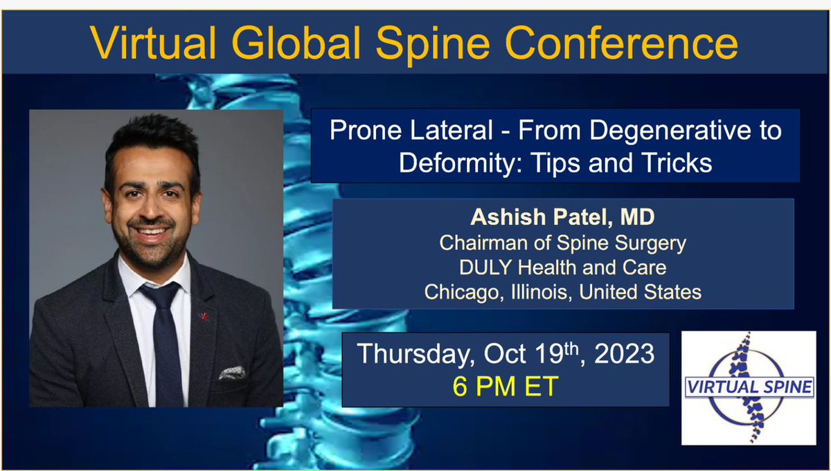 The recording of yesterday's prone lateral spine surgery session with Dr. Ashish Patel is now available on our #youtubechannel 
#Neurosurgery #neurotwitter #spine #orthotwitter #spine #degenerative #Deformity #spinalsurgery
youtube.com/watch?v=wgPE2i…