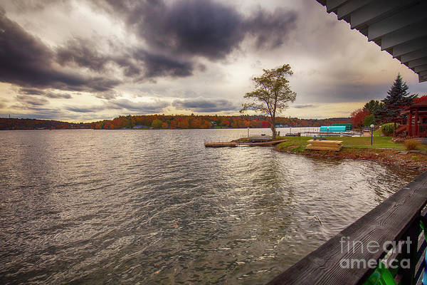 Moody Kauneonga Lake in Sullivan County NY: fineartamerica.com/featured/kaune… #october #autumn #buyintoart #landscapephotography #catskillmountains #lakeview #prints