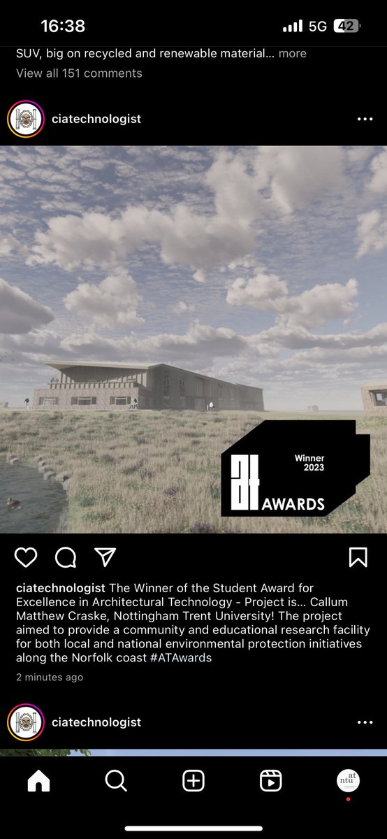 AT NTU - have won the CIAT Student Award for Design Excellence! Well done to <a href="/CallumCraske/">Callum</a> your project is amazing!