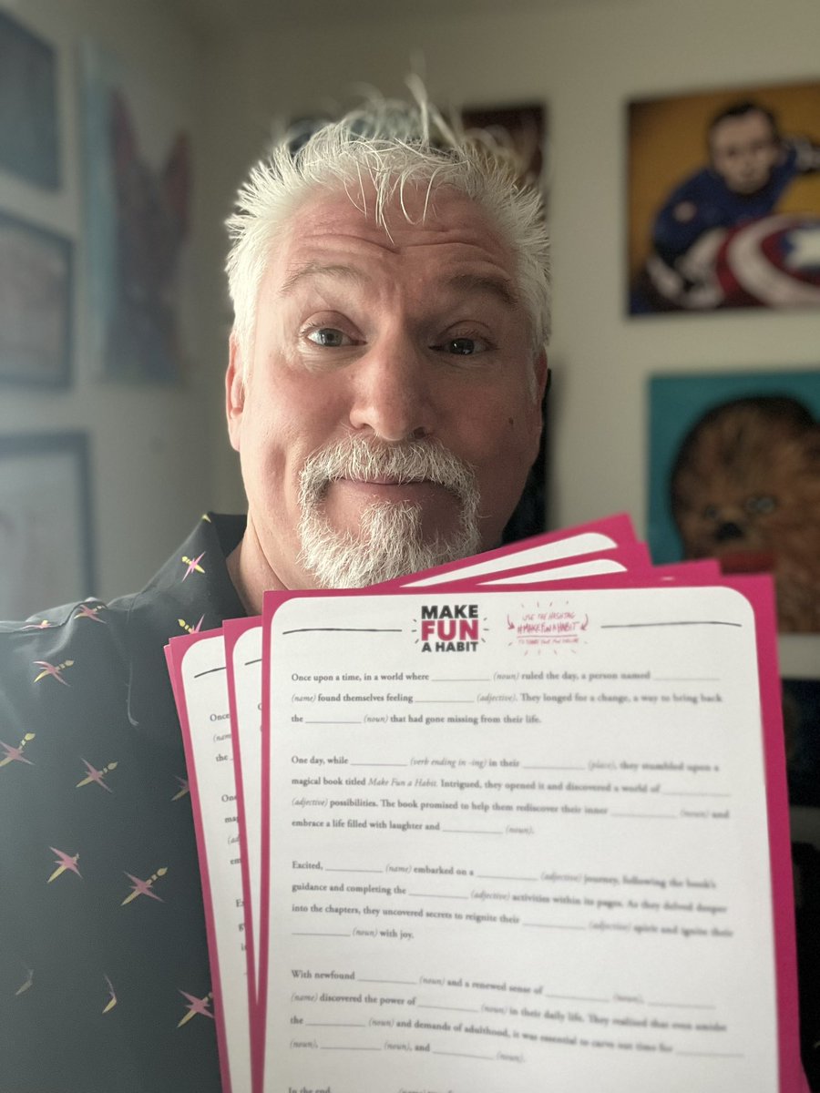 mikebone's tweet image. Love mad-libs? 
I made my own Fun-libs to help you celebrate the fun in your life! 
It’s free, and even a fillable PDF! 

And if you haven’t bought your copy of Make Fun A Habit yet, what are you waiting for?? 

Head to makefunahabit.com

#fun #friday #makefunahabit #book