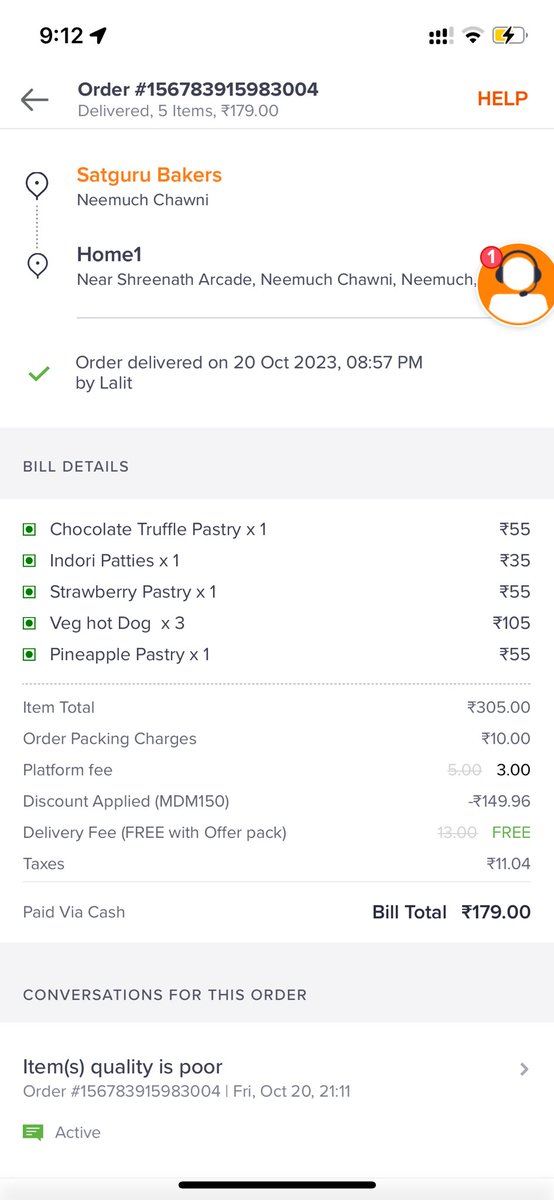 Sjyj08's tweet photo. @SwiggyCares  this is i ordered but got one item different that is strawberry Pastry and i tried your in app help but they give 32 rupees coupon code really ? https://t.co/bq66dzwfAz