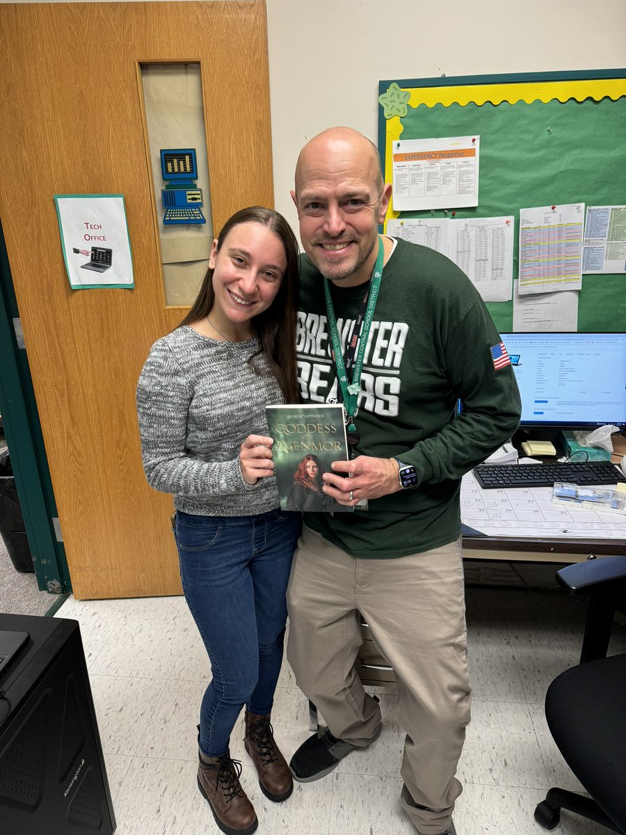 I’m so excited that my former student, Lauren Tapinekis, stopped by to drop off a copy of her new book! She is a published author now and I can’t wait to read her book! Thank you for including me in the dedication, Lauren!!