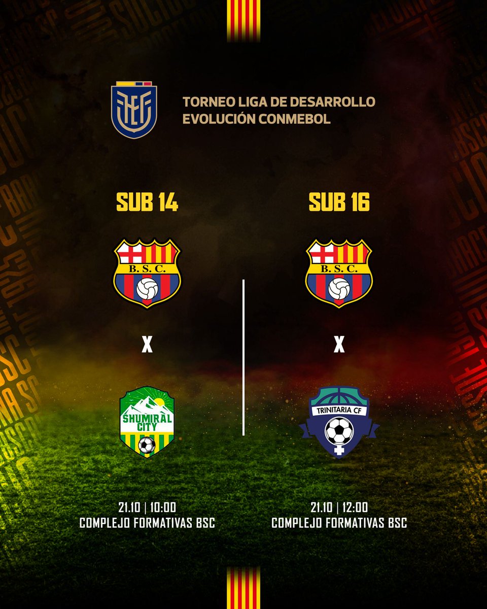 BSCEutimios's tweet photo. ¡ESTE SÁBADO, INICIAMOS! 

Nuestras categorías Sub 14 y Sub 16 Femenina arrancan #Fecha1 del Torneo Liga Desarrollo Conmebol ⚽️💯

#Grupo1 🟡⚫️
#VamosPorMás https://t.co/4gWs1fnLbQ