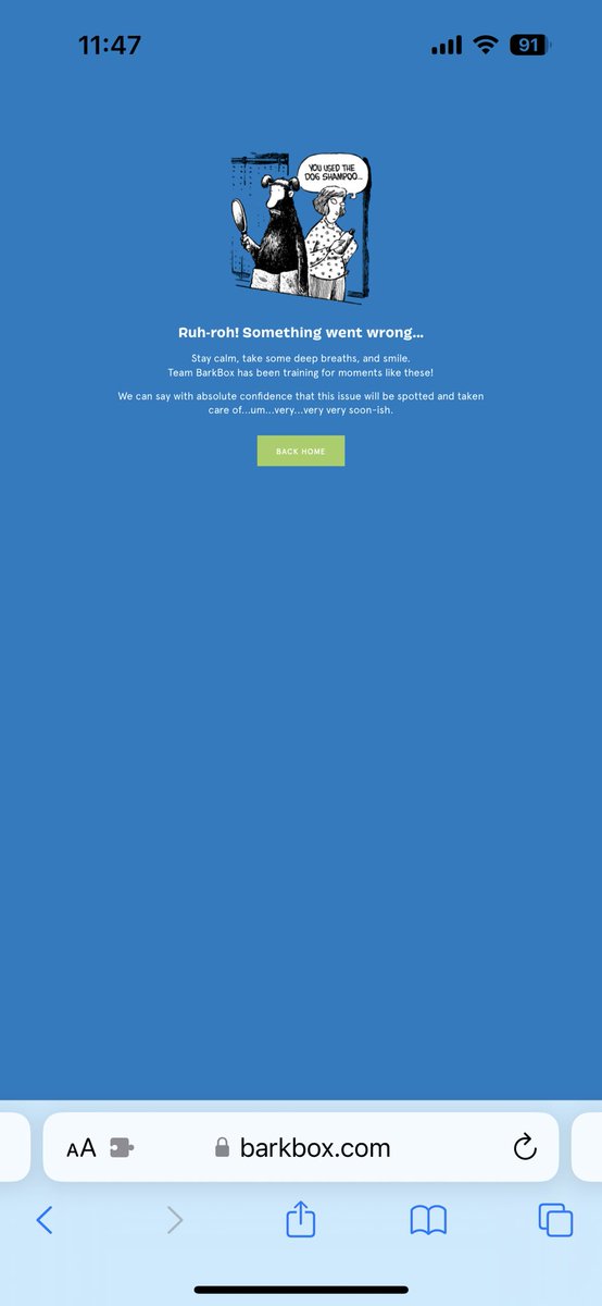 FYeahJenna's tweet photo. @barkbox I keep getting this error on the app and website when logging in https://t.co/ISbWlRMec1
