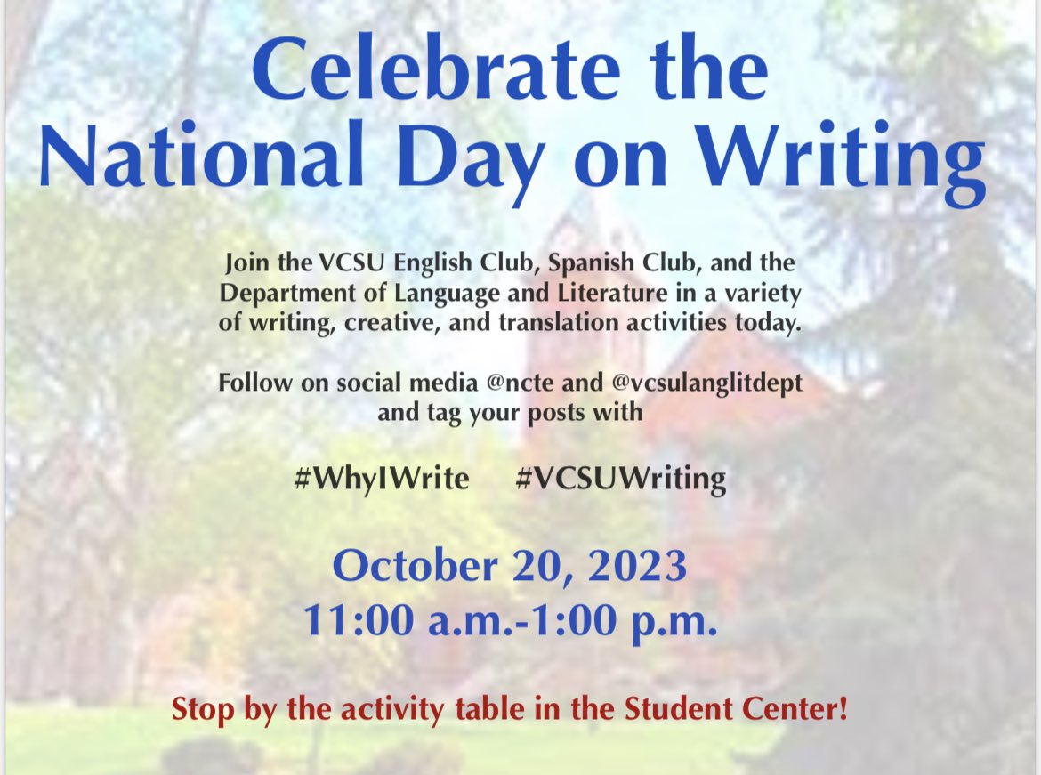 #WhyIWrite #VCSUWriting