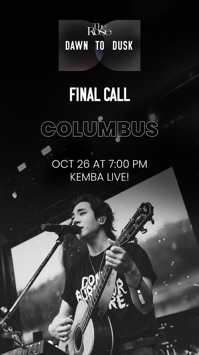 TheRose_0803's tweet photo. [DAWN TO DUSK TOUR] Final Call Tickets

Columbus 10.26.23 - Kemba Live!

🔗 Tickets: https://t.co/m2zul14bMh

#DAWNTODUSKTour https://t.co/dpprhh3c8P