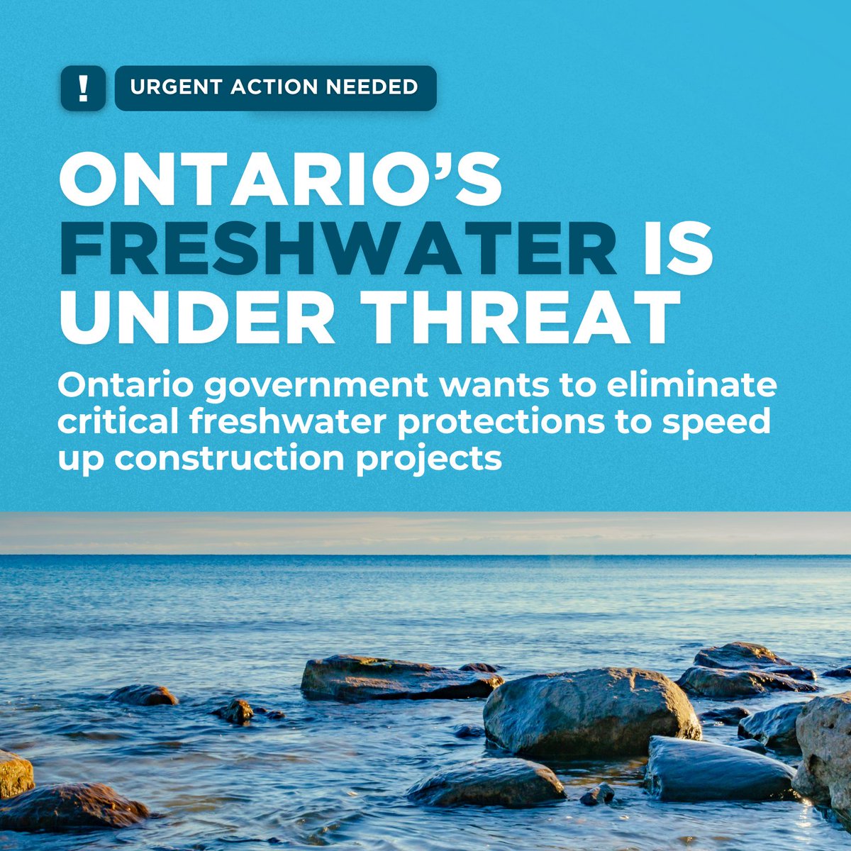 envirodefence's tweet image. 🌊The #Ontario government&apos;s proposed changes to critical #waterprotection laws will result in a reduction in oversight of some construction activities &amp;amp; their impacts on #freshwater systems — our most precious resource for drinking water.

🚰Take action: act.environmentaldefence.ca/page/137357/ac…