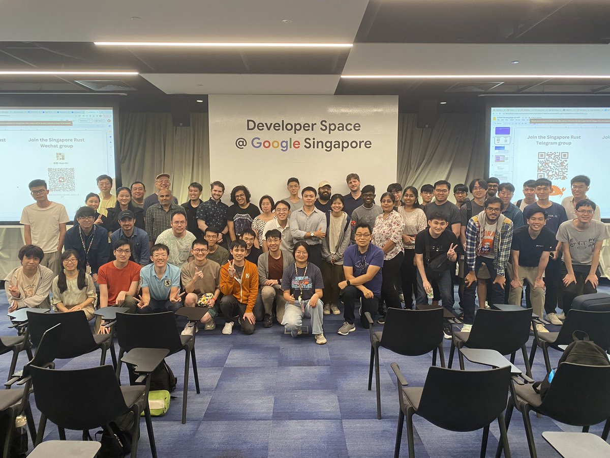 MileyFu's tweet image. The #Rust meetup in #Singapore was a huge success! Great to see so many Rustaceans come together to dive into all things #Rustlang!
A big thank you to #Google, #CNCF #Rustcc &amp;amp; @rustropy_gaming for helping make this event happen🦀️

Expecting ore events like this going forward 👏