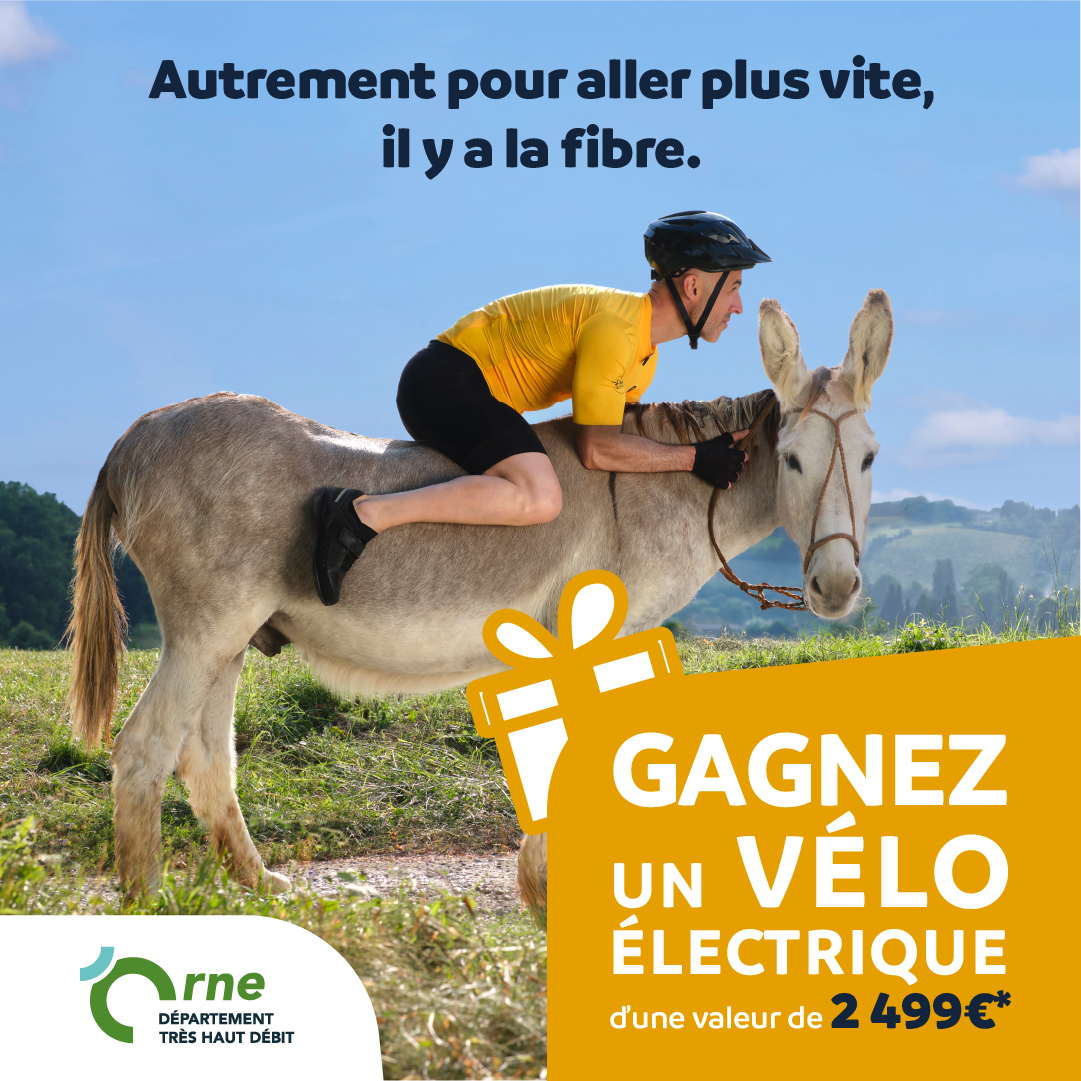[Jeu concours]

Optez pour la fibre d'ici la fin de l'année et tentez de gagner un vélo électrique d'une valeur de 2 499 € !

Rendez-vous sur le site "la fibre nous relie" pour vous inscrire et consulter les détails du concours.

▶️plusvite.lafibrenousrelie.com