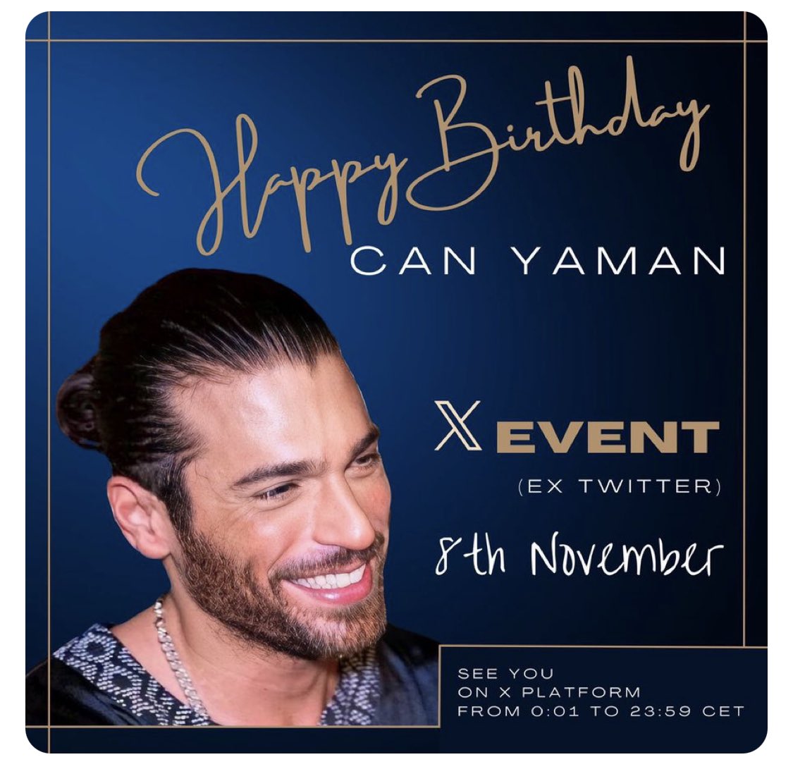 📣Prepare-se para comemorar o aniversário de #CanYaman em um evento mundial
durante todo o dia, no dia 8 de novembro, das
Oh01 às 23h59 (CET)
A hashtag será anunciada no primeiro tweet por todos os times de fandom participantes.
❤️VAMOS FAZER ISSO JUNTOS
UM FANDOM UM AMOR❤️