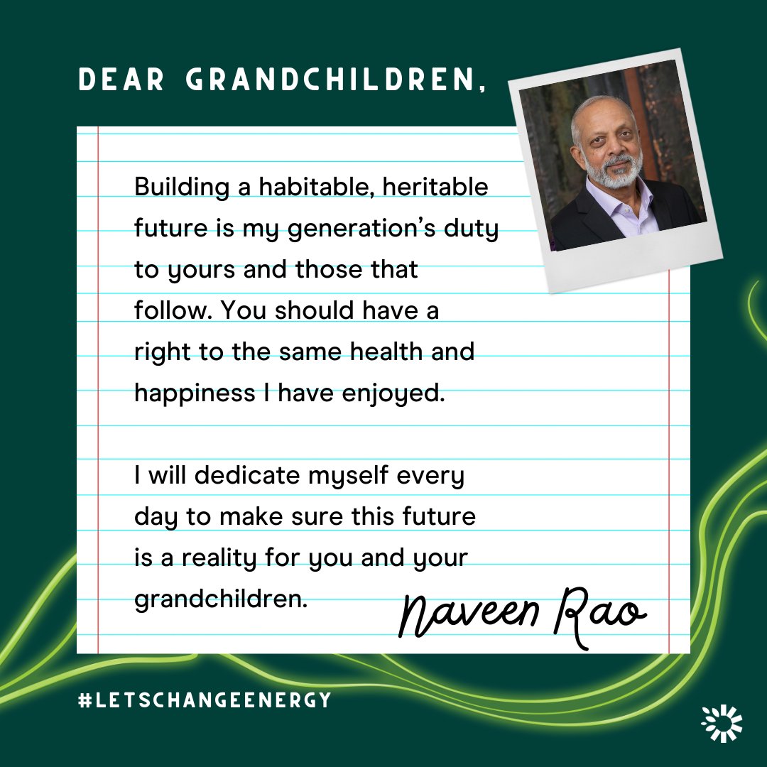 Naveen Rao (@nraomd) on Twitter photo I am joining <a href="/EnergyAlliance/">Global Energy Alliance for People and Planet</a> and <a href="/RockefellerFdn/">The Rockefeller Foundation</a> in committing to a more sustainable future for my grandchildren. Greenhouse gases are killing us, and I am calling on the global health community to join the fight to decarbonize. #LetsChangeEnergy for generations to come. I am joining <a href="/EnergyAlliance/">Global Energy Alliance for People and Planet</a> and <a href="/RockefellerFdn/">The Rockefeller Foundation</a> in committing to a more sustainable future for my grandchildren. Greenhouse gases are killing us, and I am calling on the global health community to join the fight to decarbonize. #LetsChangeEnergy for generations to come.