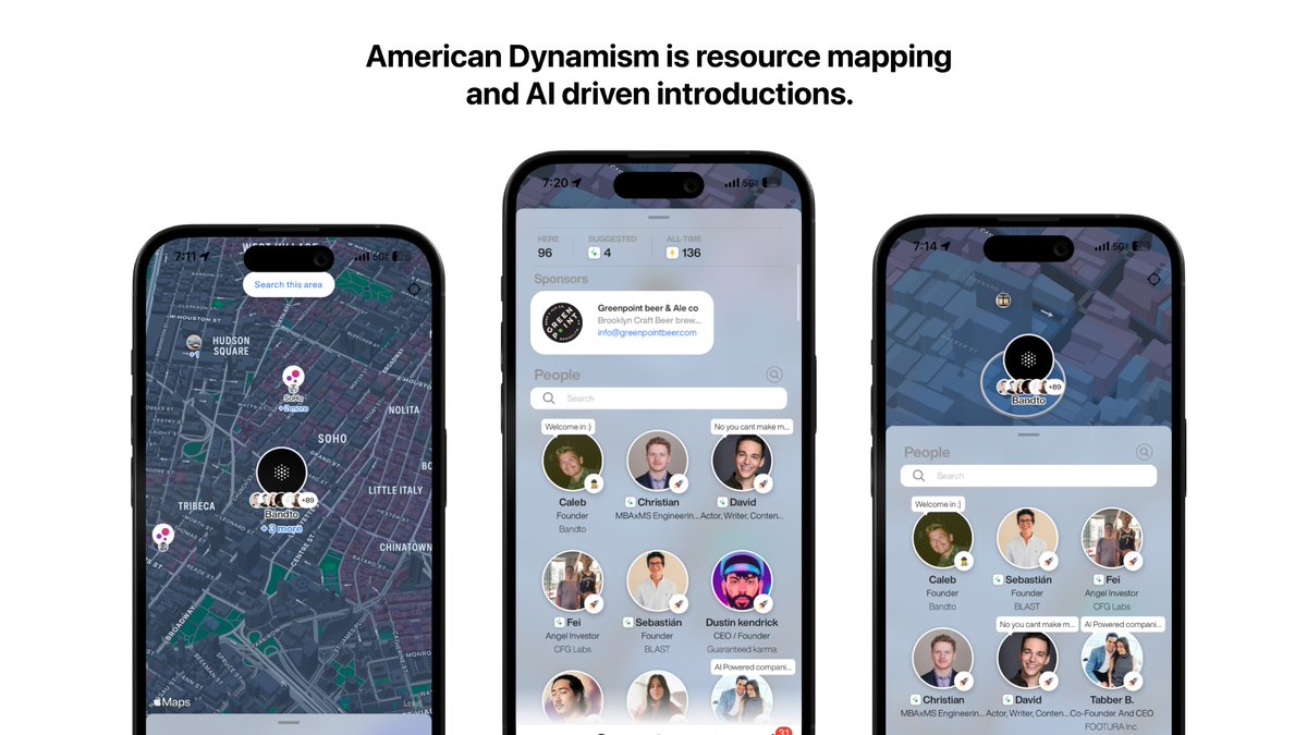 calebhamernick's tweet photo. Who else is building in the American Dynamism space? 

This week we revealed our platform during @a16z's #NYTechWeek and connected 200+ people with precision.

We're long over due for an open access industry map and real-time lead gen. 

If you're investing in this space - dm me. https://t.co/B5riZ4a1Is