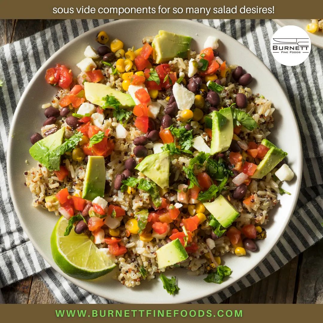 BurnettFineFood's tweet photo. Calling chefs.  Desire sous vide components to make for amazing salads?  Beef, chicken, pork, turkey, lamb, quinoa, rice, beans, corn, and so many great options for fabulous salads.
https://t.co/MtlXkk66gH
#sousvide #culinary #salads #laborsavings #delicious https://t.co/jOCkkx3s8L