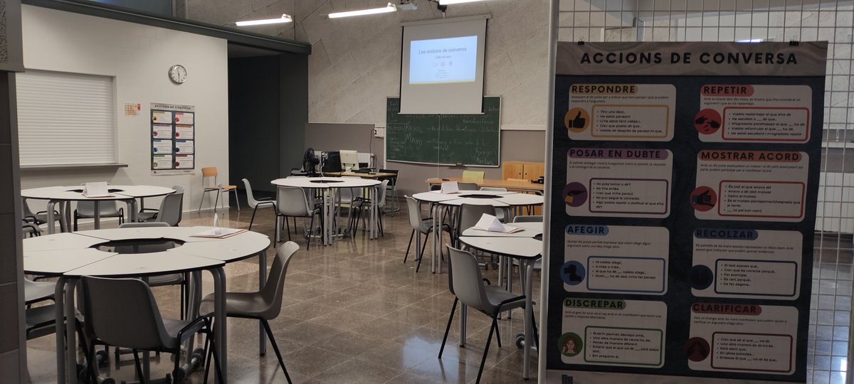 sergibarc's tweet photo. D'ací una estona ens estrenem en les VIII Jornades de Llengua i Literatura Catalanes que organitza @cdlcat amb el taller Accions de conversa a l'@iesmoisesbroggi
#talkmoves
#llengua
#conversa https://t.co/vIwhusTW8W