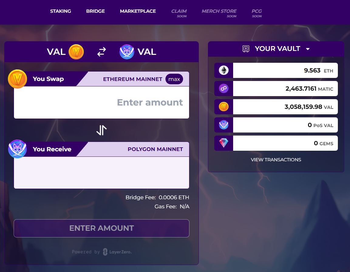 📦PACKSSS📦

- Booster packs from pre launch staking have been airdropped!
- These are ERC1155c tokens only tradable on the Valeria Marketplace with the $VAL token 
- Val to PoS VAL Bridge is Live
- We have also airdropped everyone 0.25 matic so you can freely use the polygon