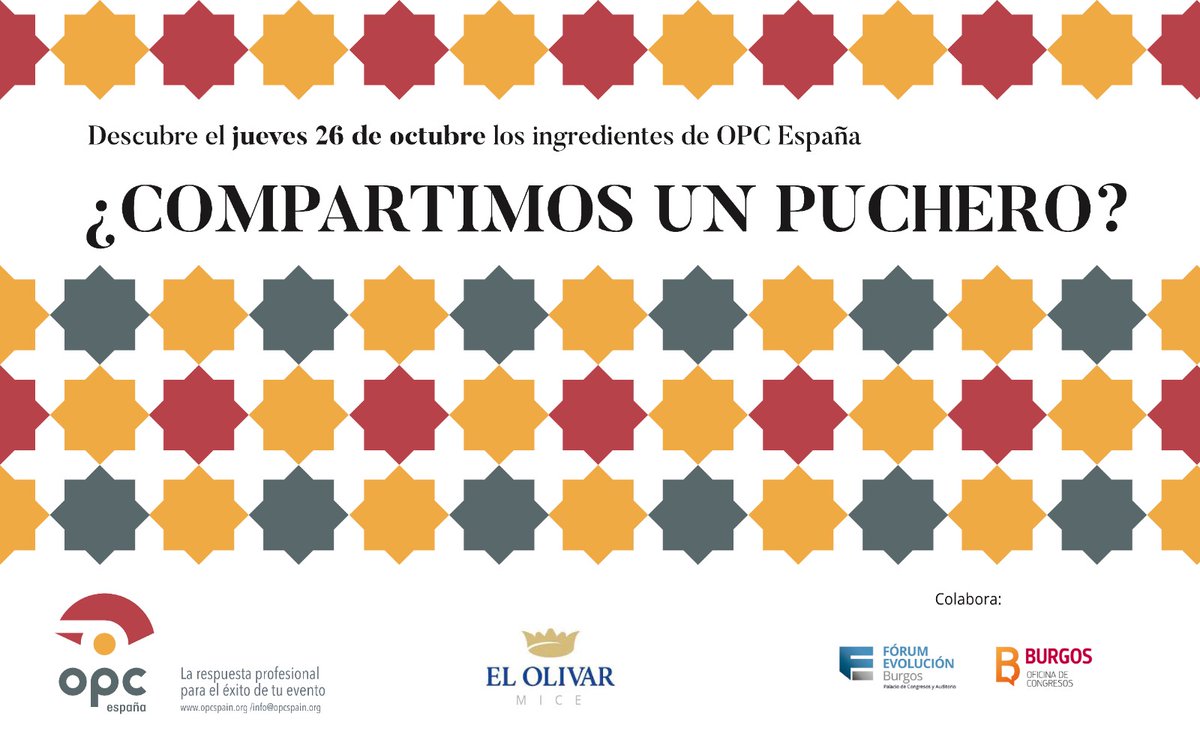 🗓️El 26 de octubre 𝗘𝗹 𝗢𝗹𝗶𝘃𝗮𝗿 nos espera para compartir la 8ª edición del Puchero.
 Si ya estás inscrito, atento a más noticias el martes 24.   
✍️Sino.... hazlo ahora 👇exxpertapps.com/invitacion/val…
<a href="/forumevolucion/">Fórum Evolución 🌍♻️♿</a> <a href="/congresosburgos/">Oficina de Congresos de Burgos</a> #ElOlivar #pucherootoño #opcspain #SomosMICE