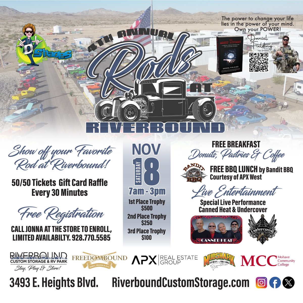 RiverboundRV's tweet photo. Rods at Riverbound is less than month away.
Register your Rod today!
Mark your calendars and don’t miss out on our 4th ANNUAL RODS AT RIVERBOUND on November 18th!
Sign up at https://t.co/Iso1qwW36T https://t.co/fPfcVpKrLW