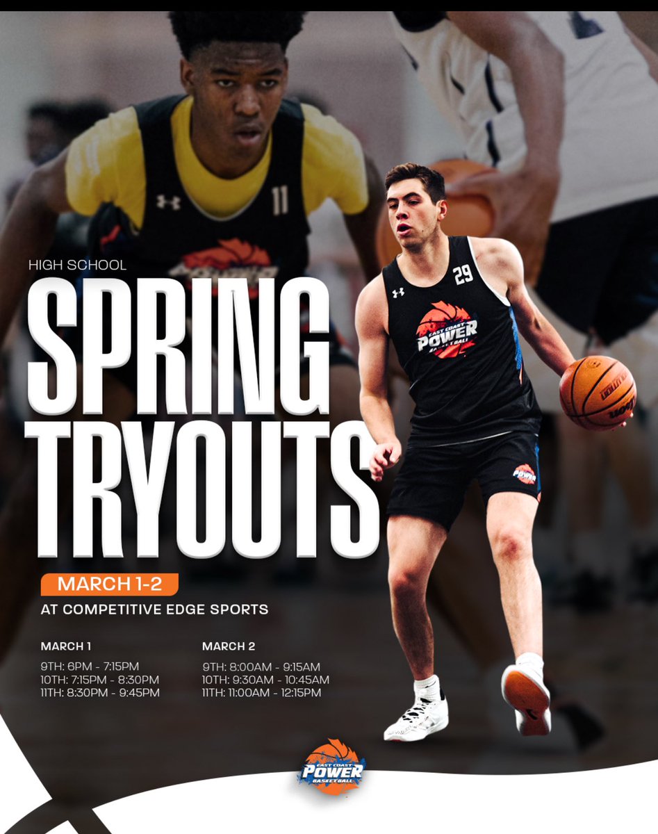 EastCoastPowerBBall (@ecpbasketball16) on Twitter photo 🚨Class of 2027🚨
Have some film we should see?
Drop it📲
Tryouts March 1-2 👀 🚨Class of 2027🚨
Have some film we should see?
Drop it📲
Tryouts March 1-2 👀