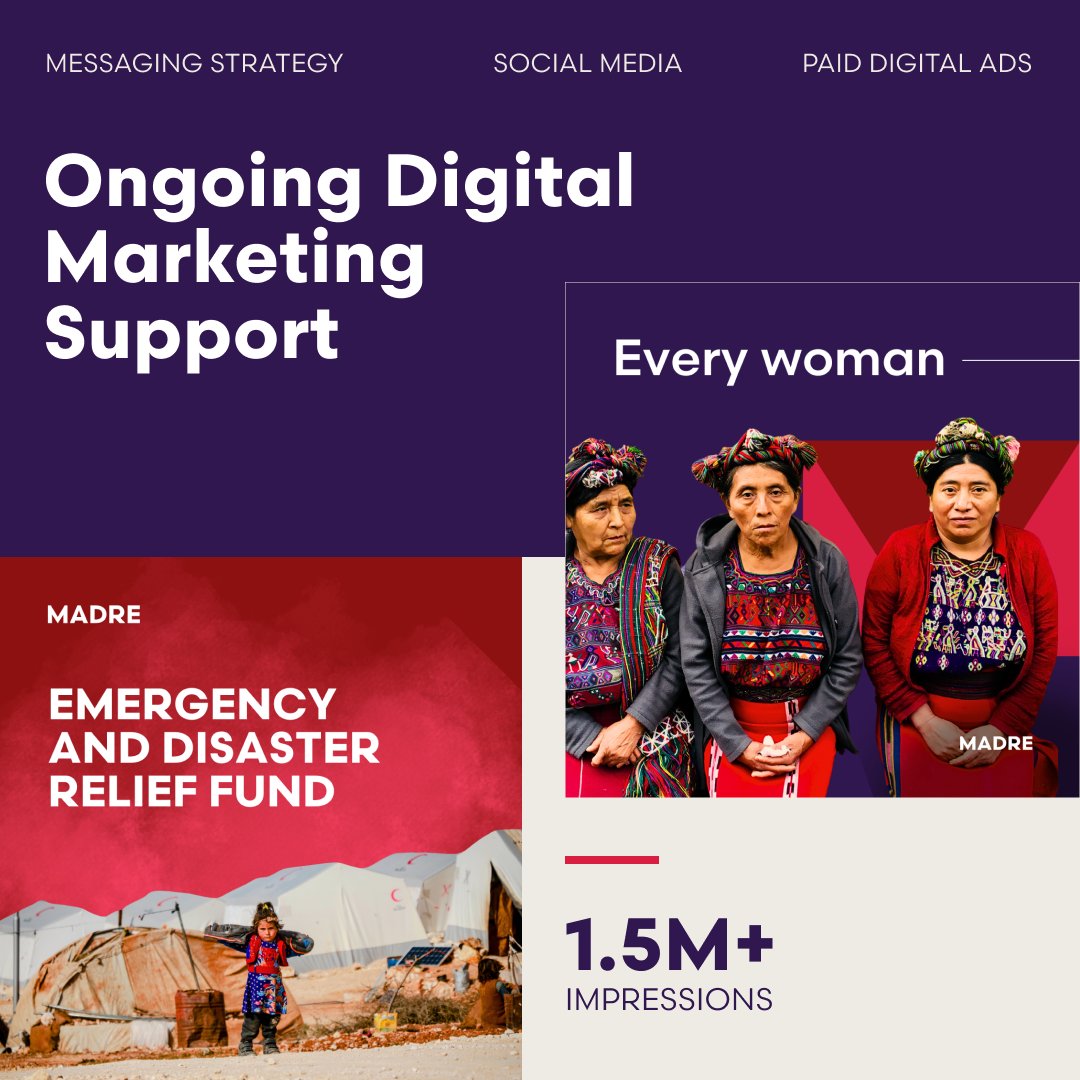 A fresh and revitalized approach to protecting women's rights! 💜 From a new color palette to an updated logo and a refreshed website to custom staff illustrations, we helped update <a href="/MADREspeaks/">MADRE</a> brand big-time.

Explore our case study for more!

bit.ly/3S26kca