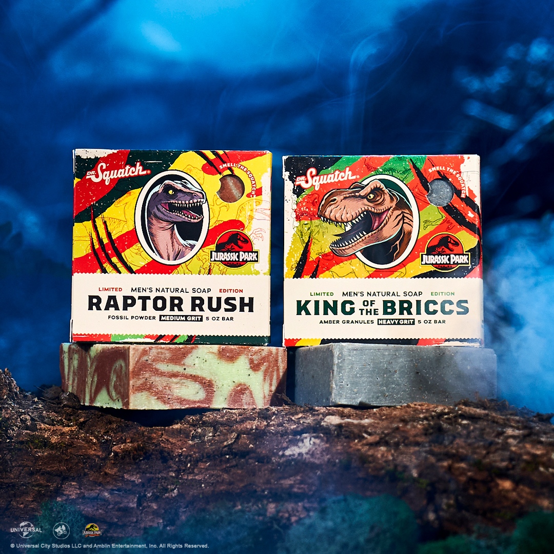 Dr. Squatch on X: We heard you missed our Jurassic Park Collection 👀 RUN  FOR YOUR LIFE, because it's back for a limited time! Make sure to get these  briccs before the