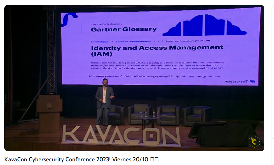 AdrianneGonz1's tweet photo. Con nosotros #MauricioLondoño hablando sobre CIEM, obteniendo visibilidad y control en la nube en @KavaConPy #Presencial #kavacon2023 #kavacon #ciberseguridad #Paraguay #ManageEngine 🐝🤩💛 https://t.co/jo9ibyli2A