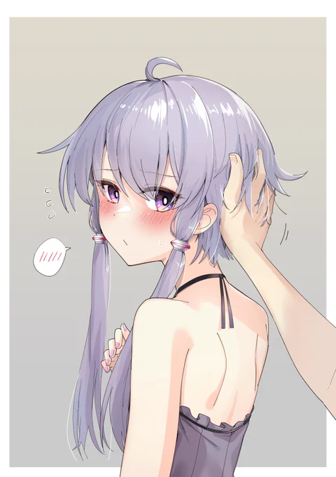 ゆかりの後ろ髪ナデナデ