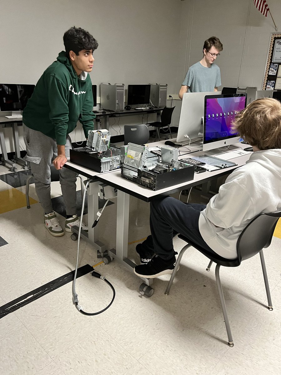 What’s next for the Help Desk? Here IT technician Danny is teaching students how desktops work! These students get hands-on experience fixing technology around the building, and they love to learn new things.