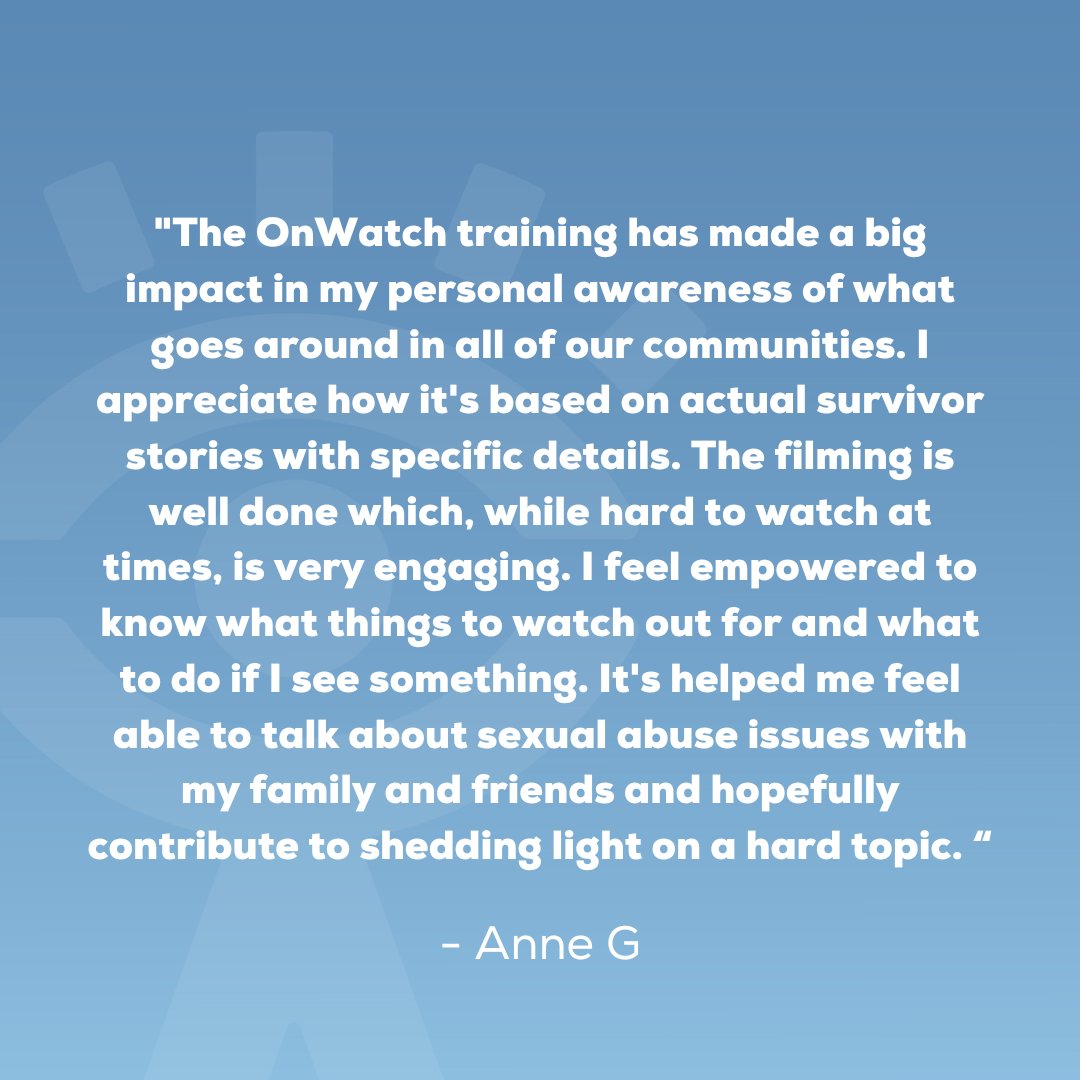 IAmOnWatch's tweet photo. Here is what Anne had to say about taking the OnWatch Training and how it has helped educate her: https://t.co/EsLBH8o89A