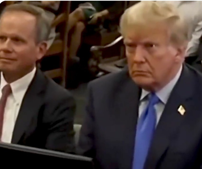 CattardSlim's tweet photo. Trump holds back tears as Judge Engoron threatens him with jail for doxxing a court clerk.

Lock him up! https://t.co/7h6rQmktVx