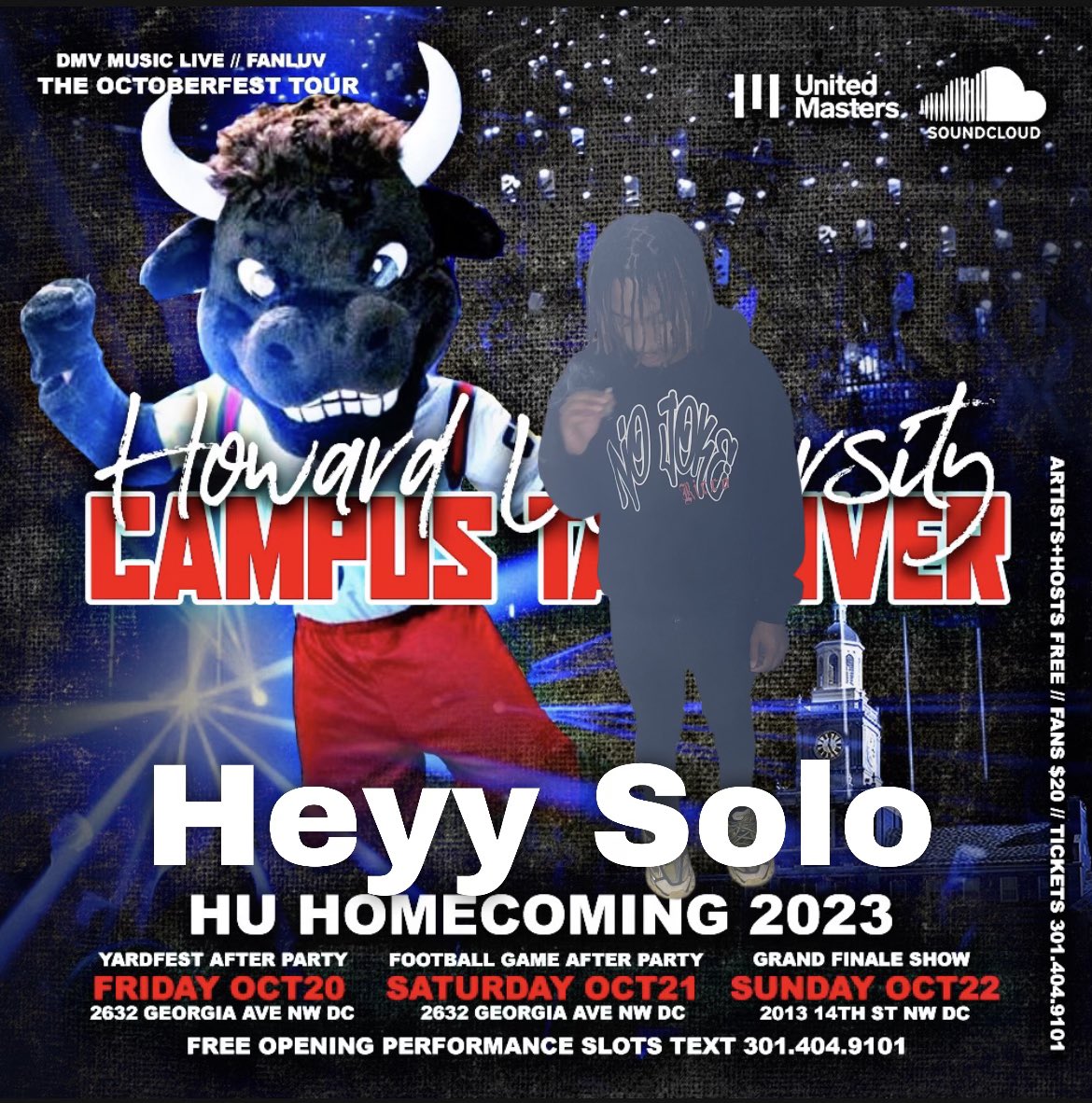 solosmusicpage's tweet photo. Pop Out Saturday🚦#homecoming #howarduniversity #howardu #howardhomecoming #independentartist #collegerapper #howard2023 #explore #heyysolo https://t.co/MAGzjACDWm