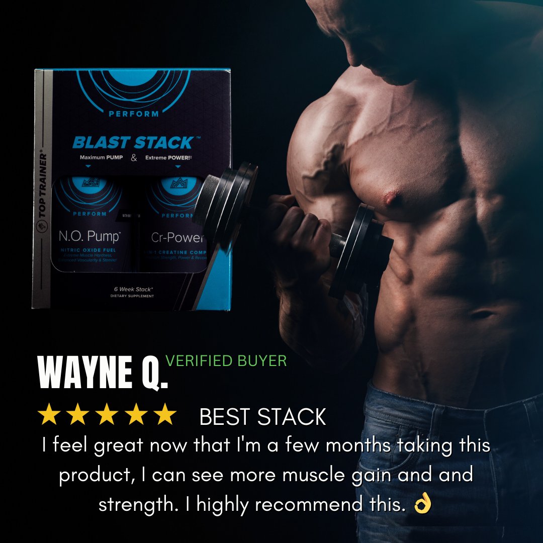 toptrainercom's tweet image. Blast Stack: Your secret weapon for reaching new heights in your fitness journey. 💯 

#toptrainer #toptrainertitan #commit2fit #perform #gym #fitness #gymrat #supplementsthatwork #athlete #blaststack #crpower #n.opump