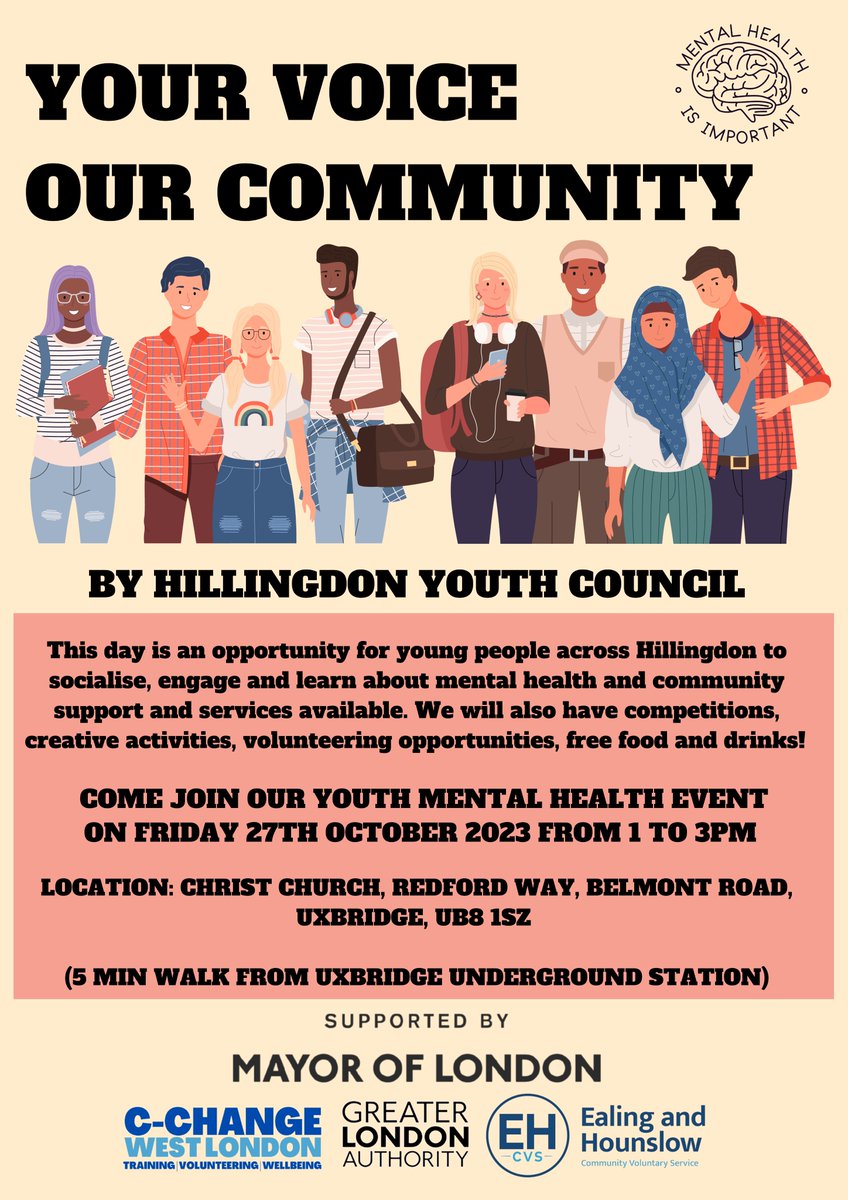 Calling all young people - come along to the Youth Mental Health Event organised by Hillingdon Youth Council.