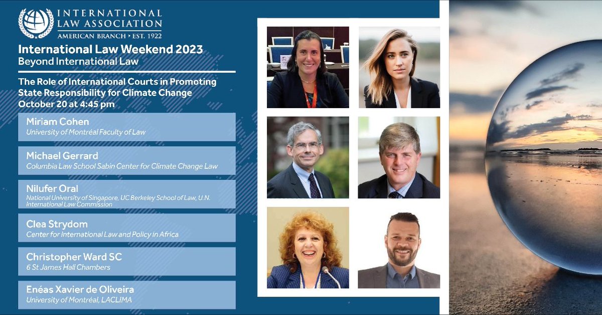 🍃 This evening, Prof. Cohen will be participating in a panel on "The Role of International Courts in Promoting State Responsibility for Climate Change".

⚖ This event will be held in NYC and is organized by the International Law Association.