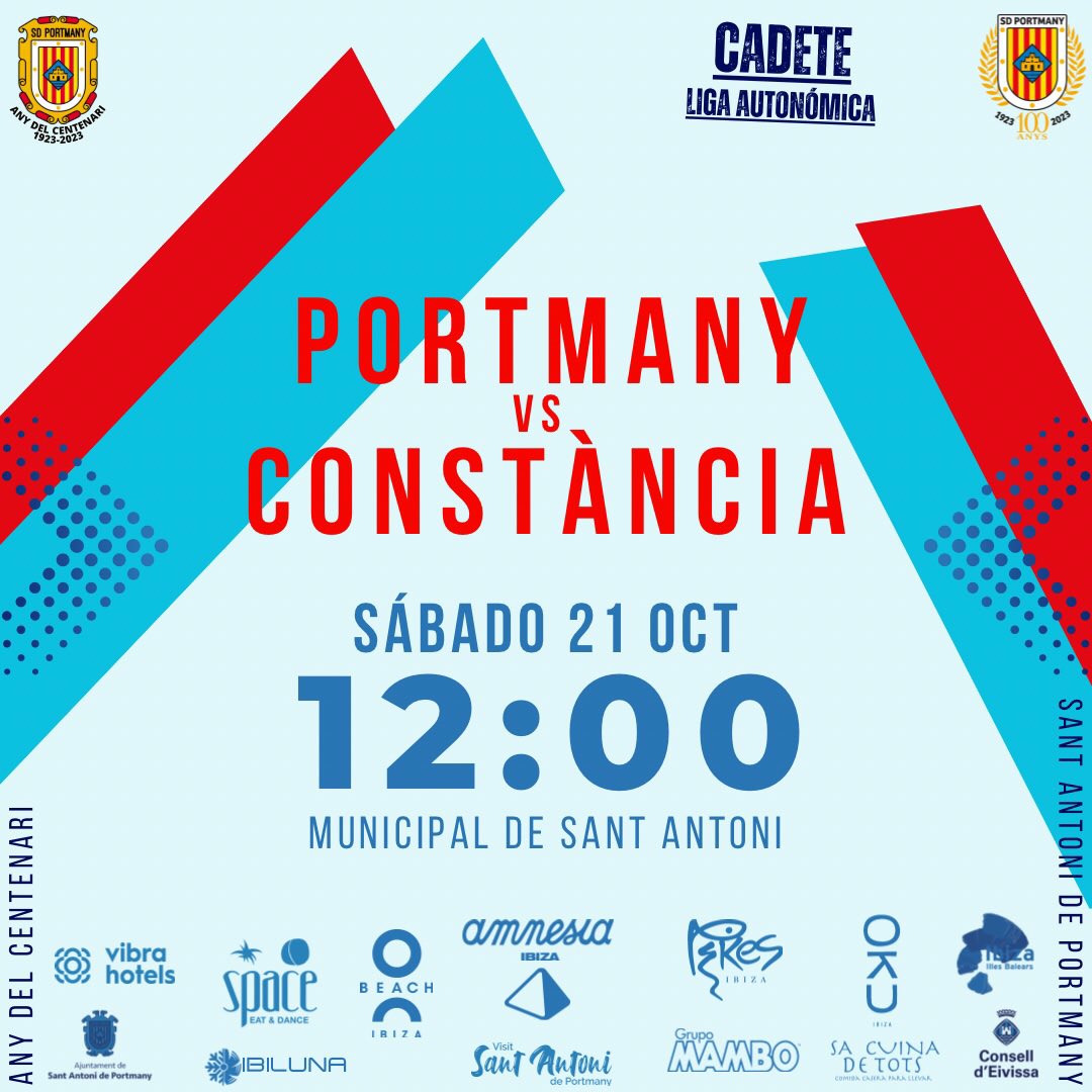 🔴🔵🩵𝗖𝗮𝗱𝗲𝘁𝗲 𝗔𝘂𝘁𝗼𝗻𝗼́𝗺𝗶𝗰𝗼 ▶️J6 🆚 @ceconstancia 📆Sábado 21 de octubre ⏱️12:00 🏟️Municipal de Sant Antoni #somportmany #clubcentenario #weareibiza #vamosibiza