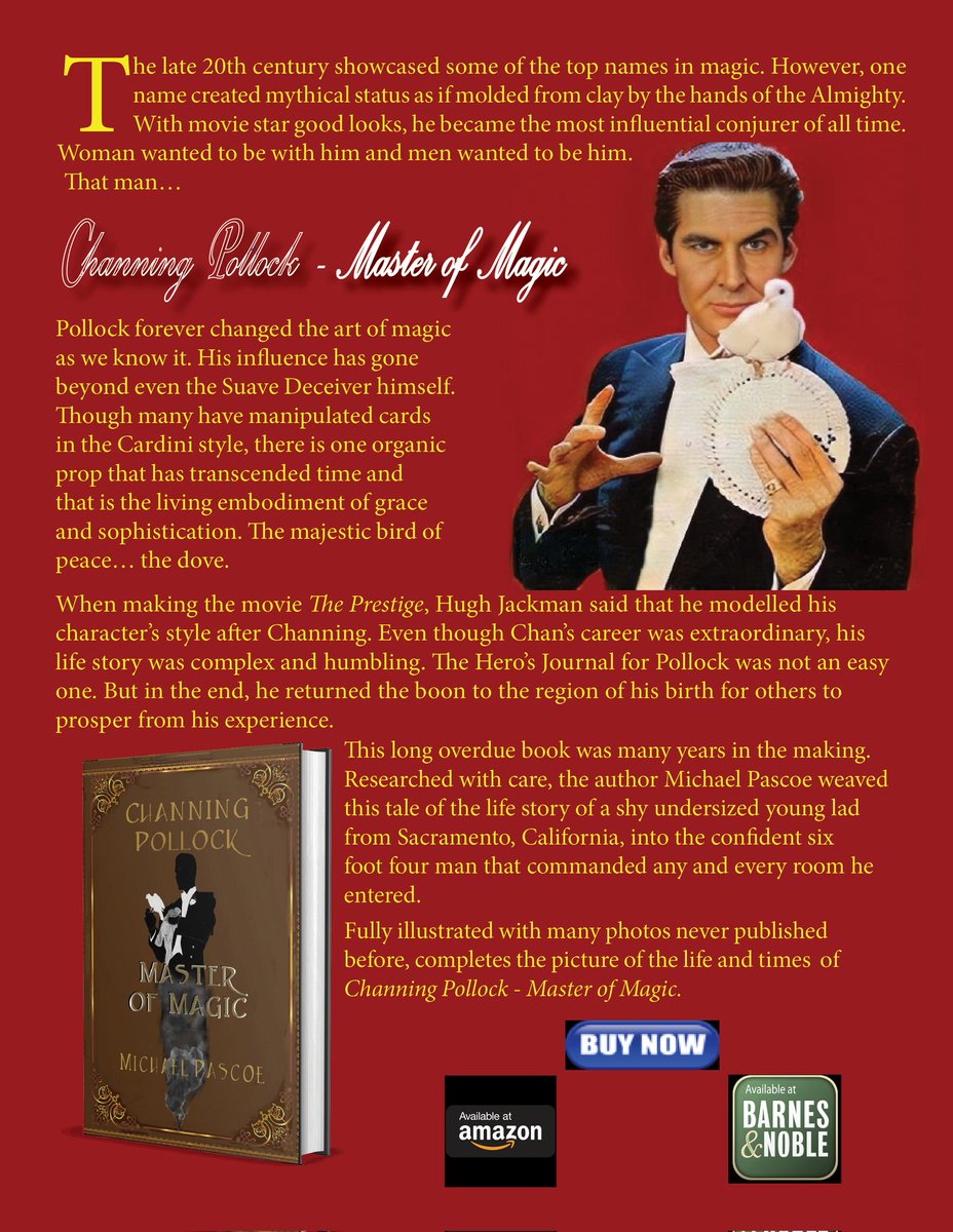 Well here it is folks the moment you have all been waiting for. At least I have. The most complete Tome of any magical celebrity/legend ever written. 
barnesandnoble.com/w/channing-pol…

#biography  #magician #worldsgreatestmagician #tvstar #hollywood #londonpaladium
 #legandary