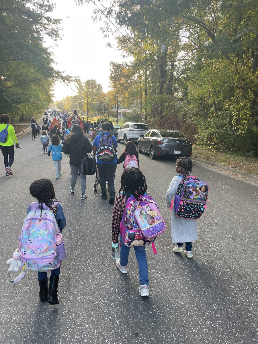 Walk to School - Fall Edition! Thanks for all the participation from these awesome kinder kids &amp; families! #ptown #walk #kinder