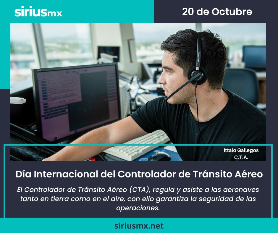 Día del Controlador de Tránsito Aéreo.

✈️ siriusmx.net/1547/

#SIRIUSmx #Noticias #Aviación #IFATCA #ATCDay #CTA #ATC #DíadelControladordeTránsitoAéreo #Efeméride #UnDíaComoHoy #HoyenlaHistoria #20deOctubre